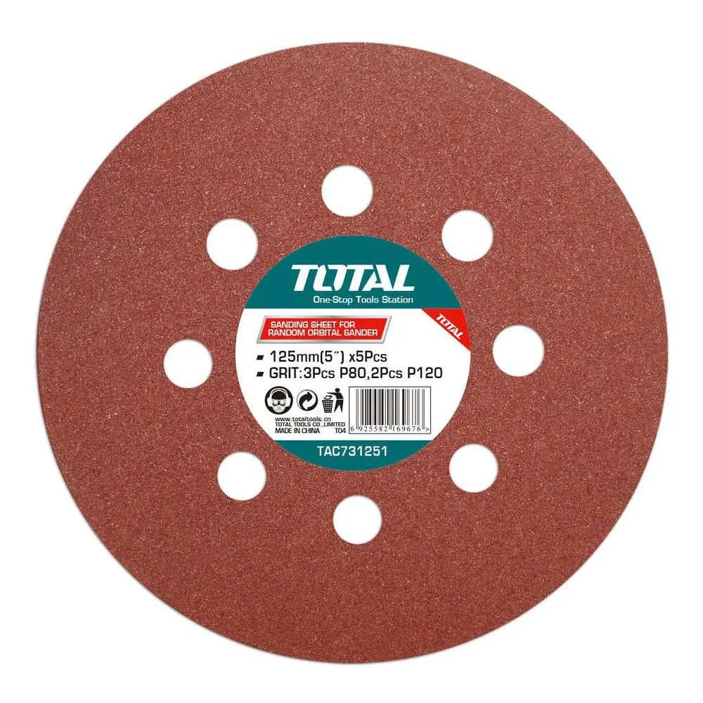 Total - disc hartie abraziva 125mm -p80p120