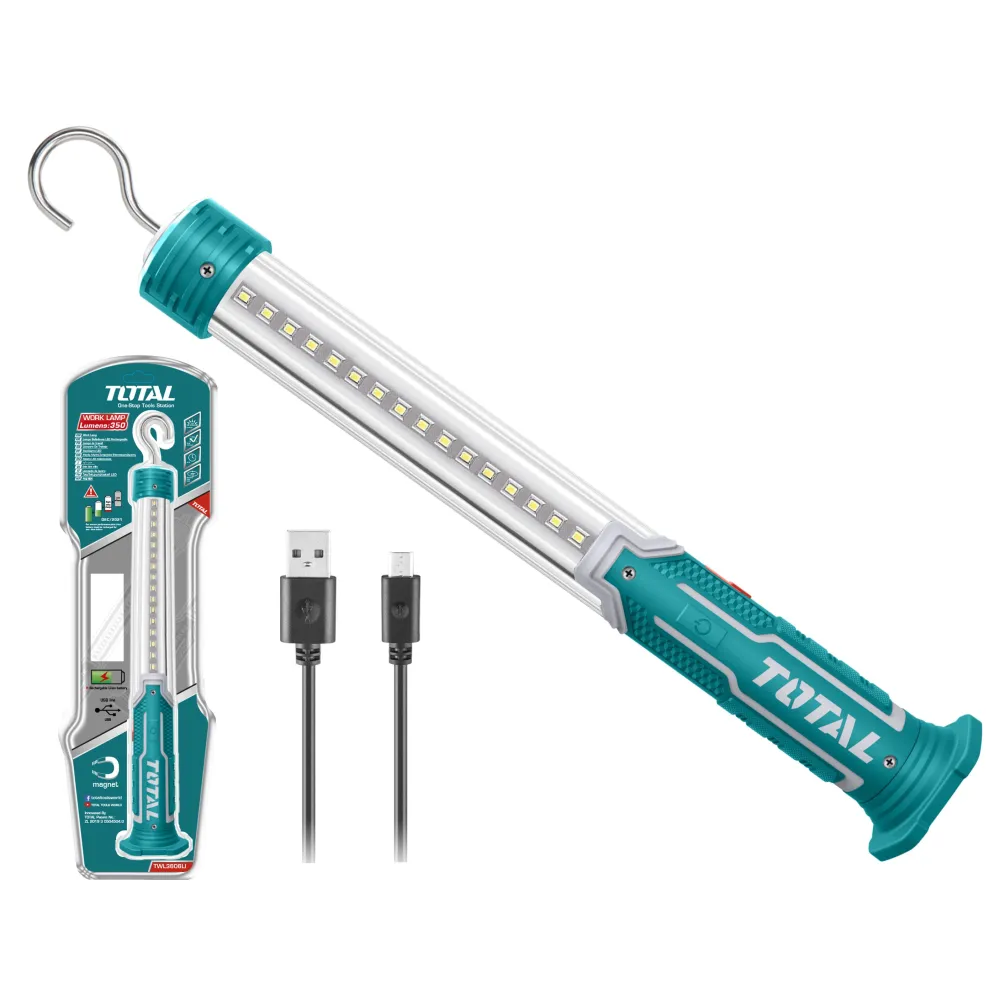 Total - lampa portabila cu led - baterie reincarcabila li-polimer  - 350 lumeni