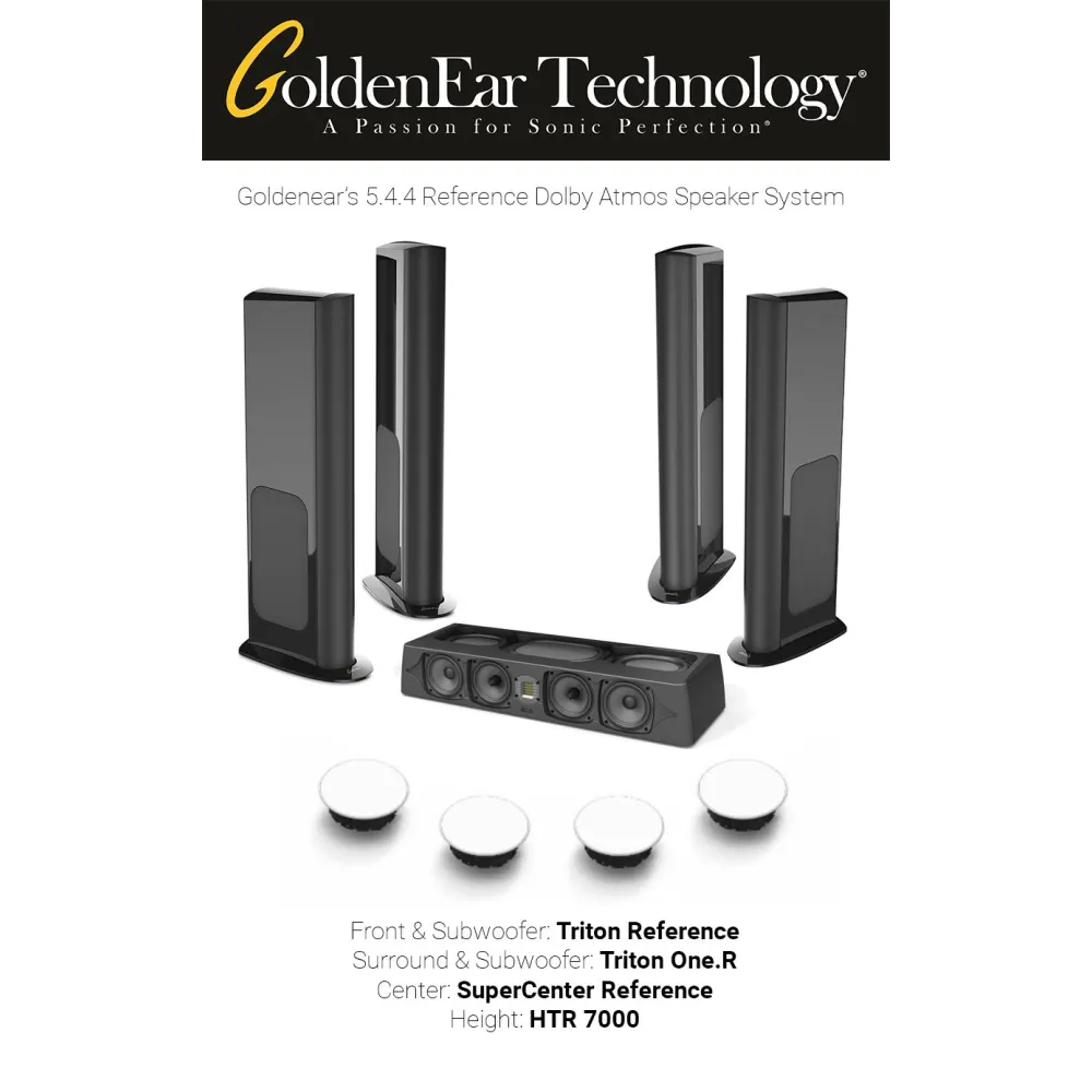 Pachet boxe dolby atmos 5.4.4 reference cu goldenear triton reference supercenter reference triton one.r si htr7000