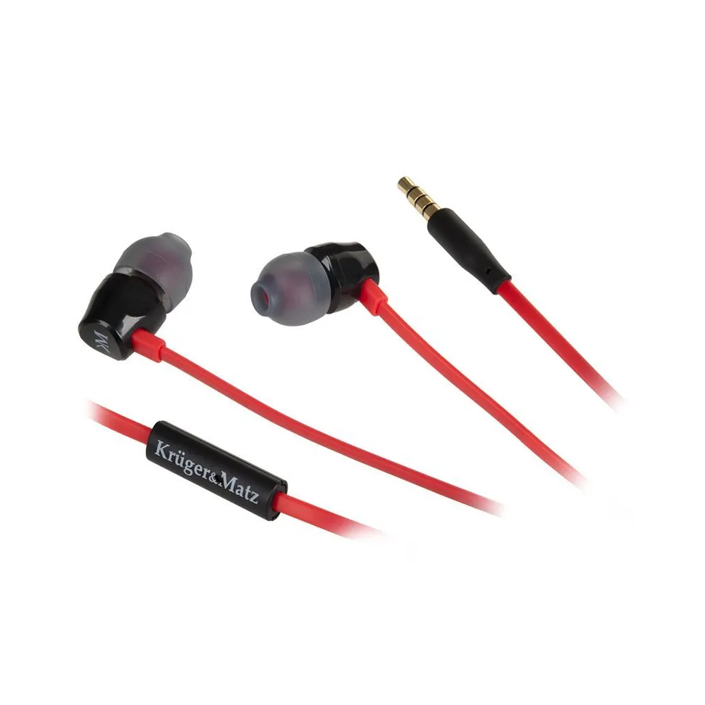Casti cu microfon d10 rosu krugersimatz