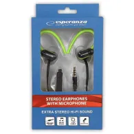 Casti cu microfon black/green esperanza