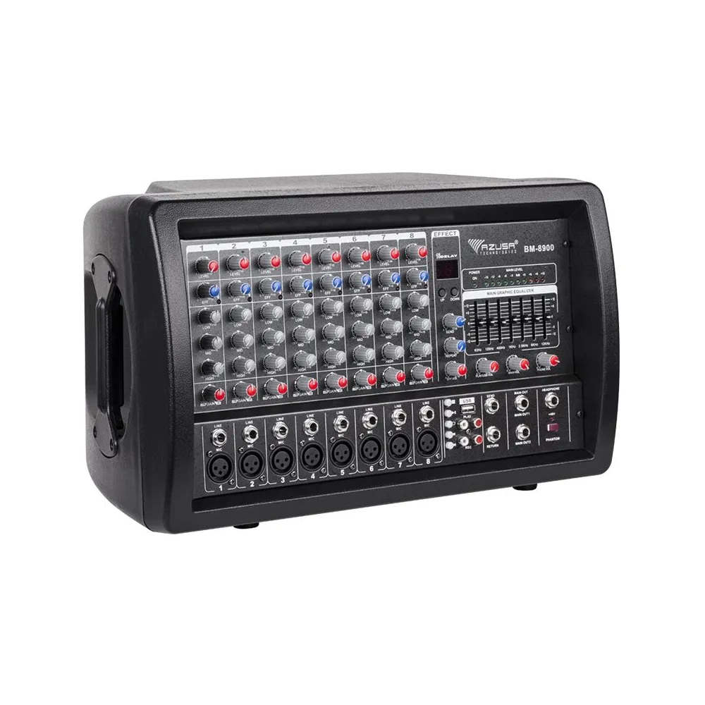 Mixer amplificat linie phantom usb 2x100w