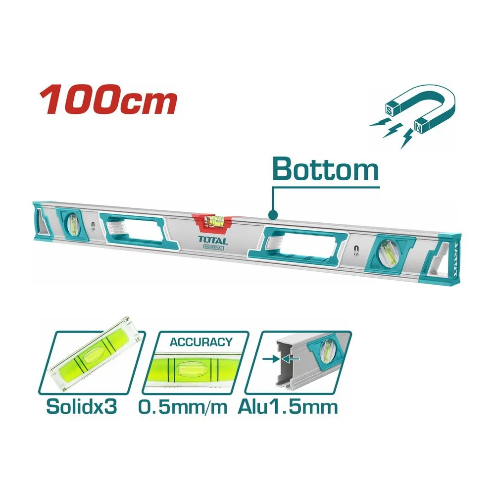 Total - nivela magnetica cu bula - 100cm (industrial)