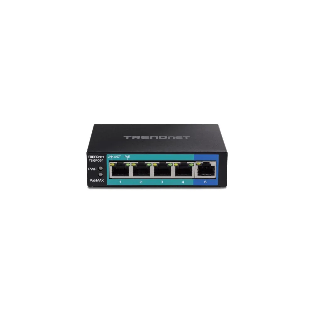 Switch TRENDnet TE-GP051, 5x RJ45, 10/100/1000 Mbps, PoE+