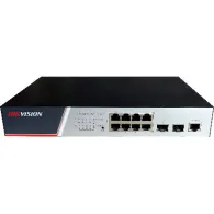 Switch Hikvision DS-3E2510P(B), 8 x RJ45, PoE