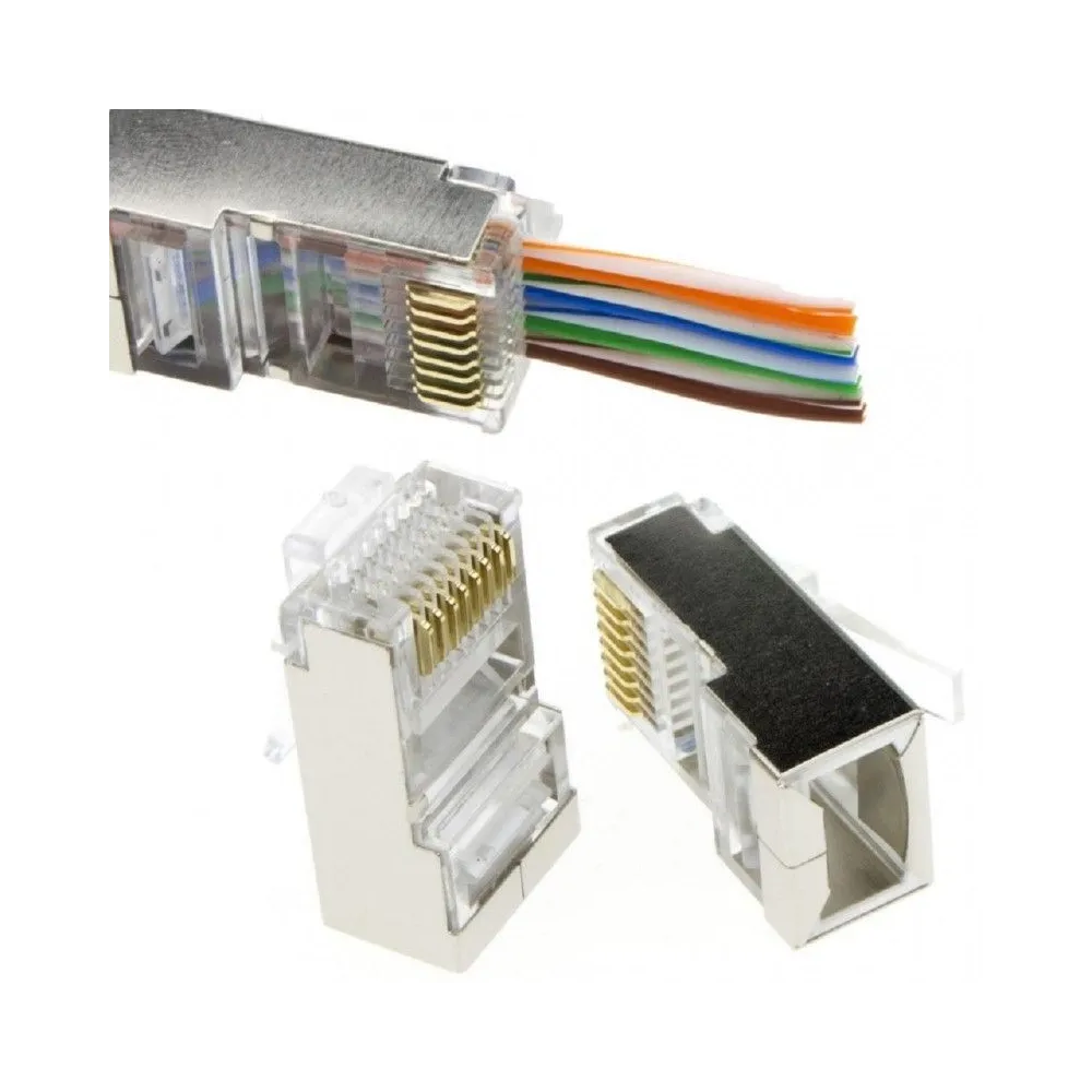 Mufa rj45 ftp ecranata cat.5e passthrough, Emtex, 100buc