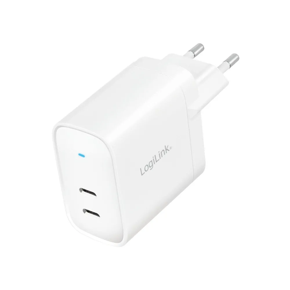 Alimentator retea, Logilink, universal, 2 x usb-c, 65W, alb