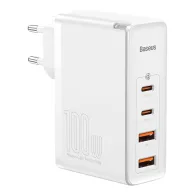 Incarcator retea, Baseus Gan2 Pro, quick charge, 100W, 2x usb, 2x usb-c, alb