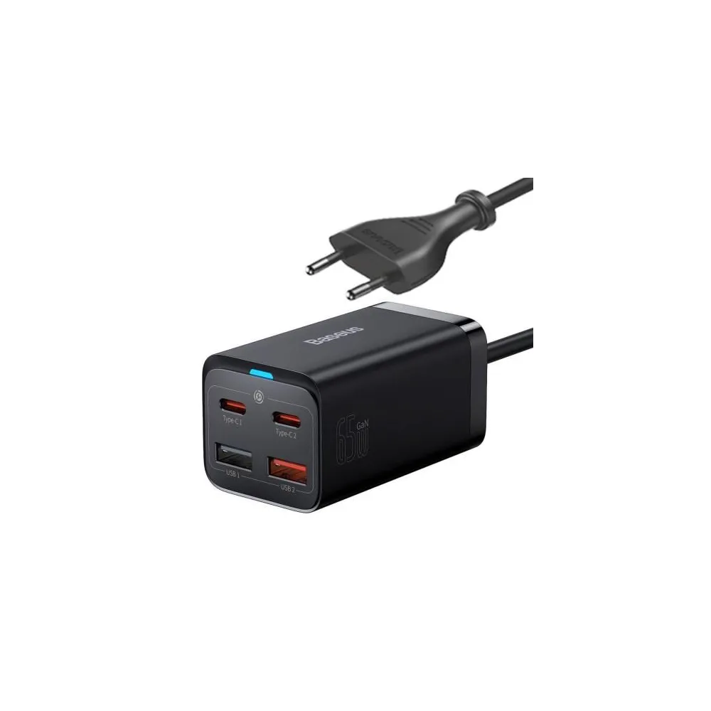 Incarcator retea Baseus CCGP040101, 2x USB-C, 2x USB, quick charge,1m, Black