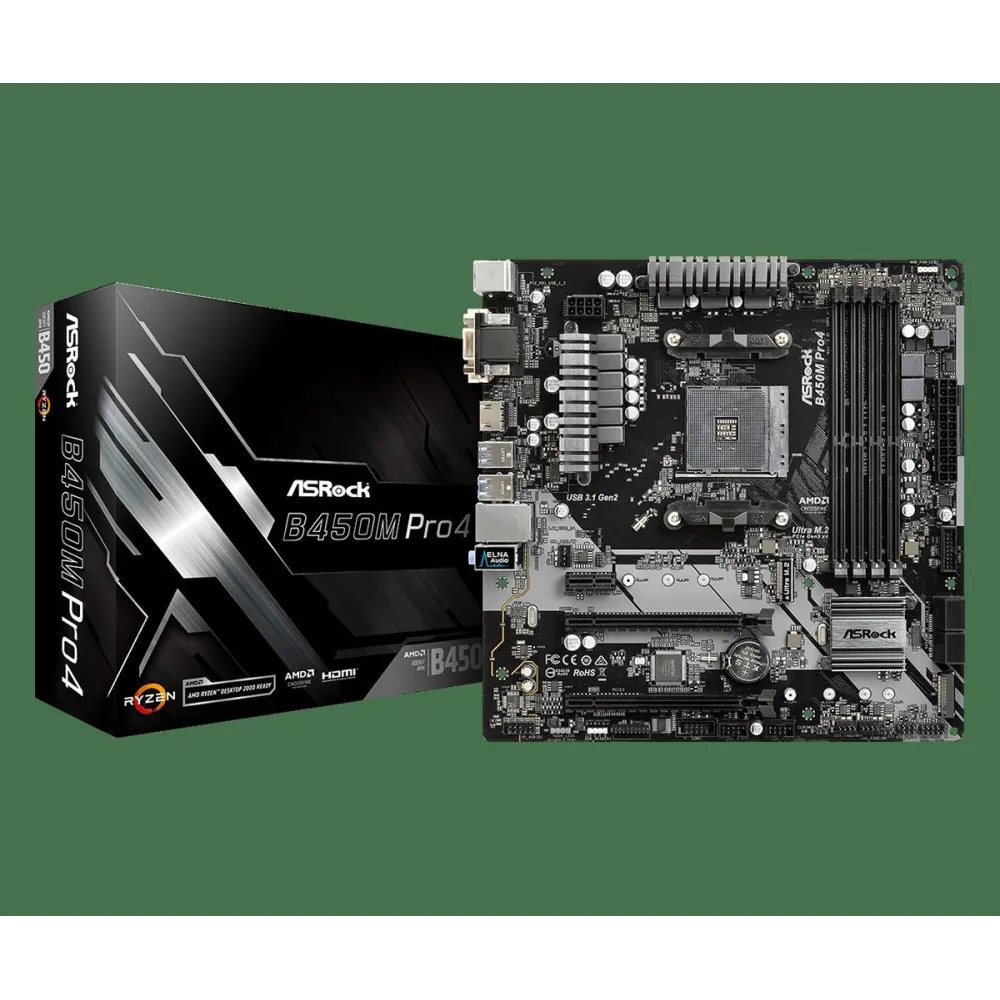 Placa de baza asrock amd b450m pro4 b450m pro4 4* Asrock - 1