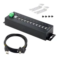 StarTech.com USB210AIND-USB-A-HUB hub-uri de interfață USB 2.0 Type-B 480 Mbit s Negru