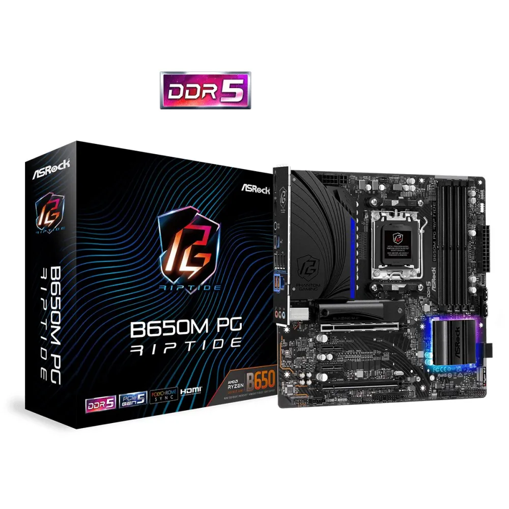 Placa de baza ASRock B650M PG RIPTIDE, AMD B650, micro ATX