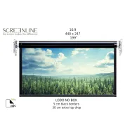 Ecran de proiectie motorizat perete/tavan screenline lodo no box home vision 440x247(199”) 16:9 alb comutator perete