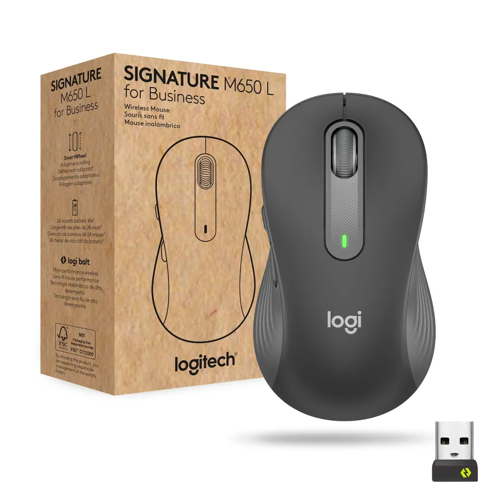Logitech Signature M650 for Business mouse-uri Mâna dreaptă RF Wireless + Bluetooth Optice 4000 DPI