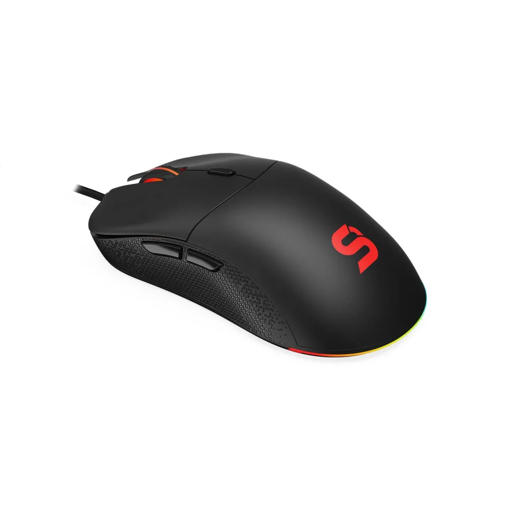 Mouse Optic SPC Gear GEM Plus RGB, 19000 dpi, USB, Black