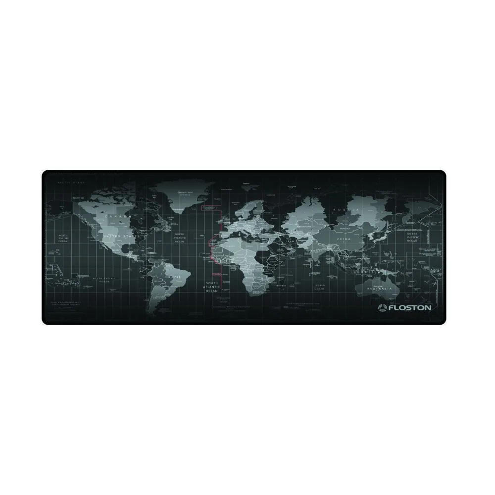 Mouse Pad Floston World XL, 900 x 400mm, Black-Grey