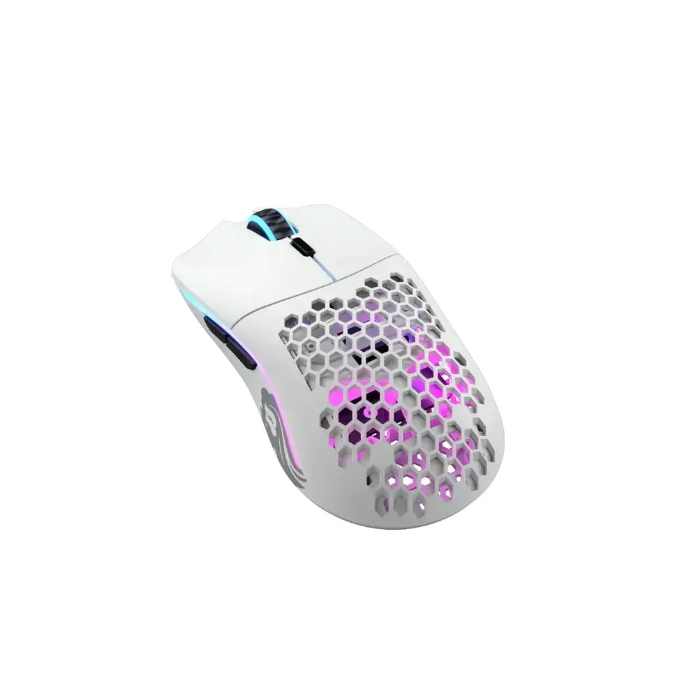 Mouse Optic Glorious PC Gaming Race Model O, USB Wireless, White