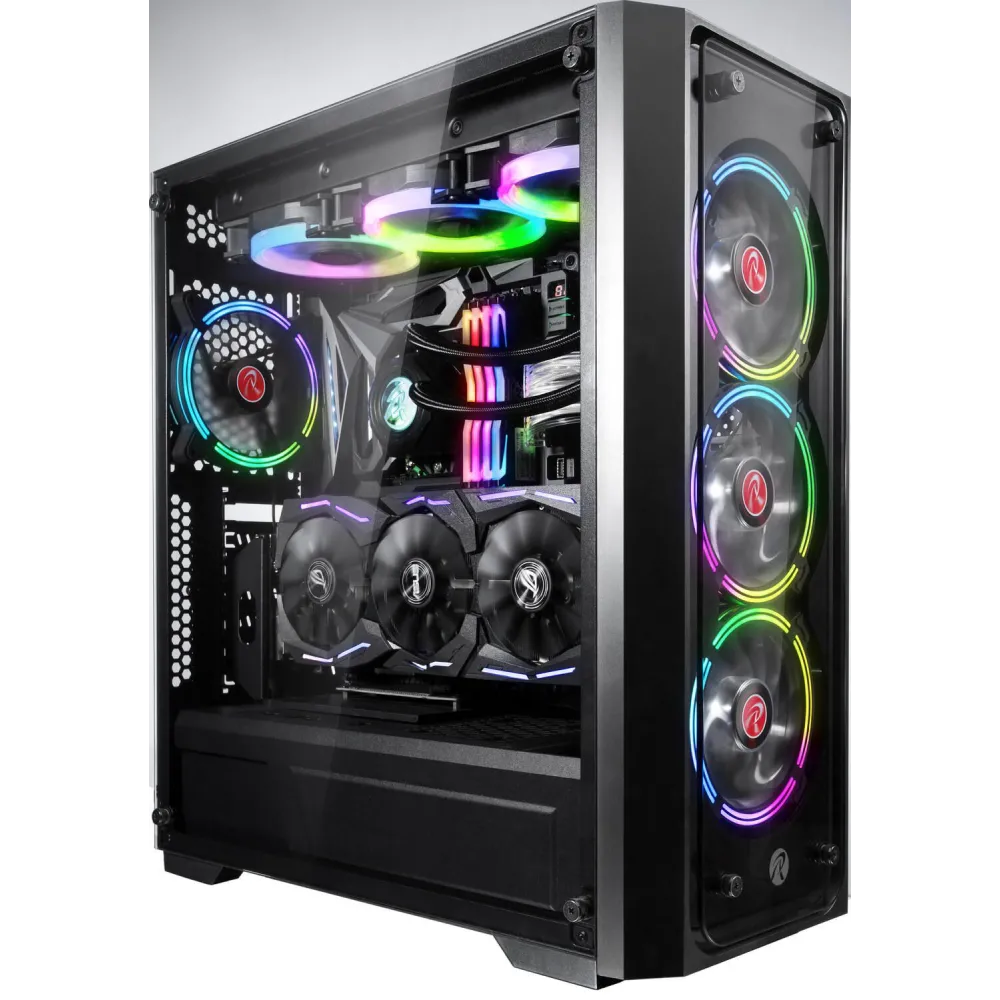 Ponos tg midi-tower sticla temperata negru