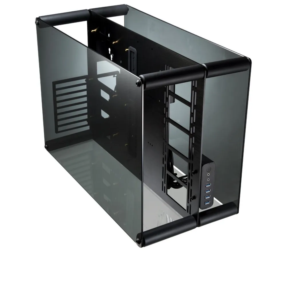 Paean aluminium atx bench table/showcase - black