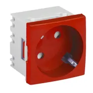 Priza modulara schuko cu impamantare rosu - dlx dl