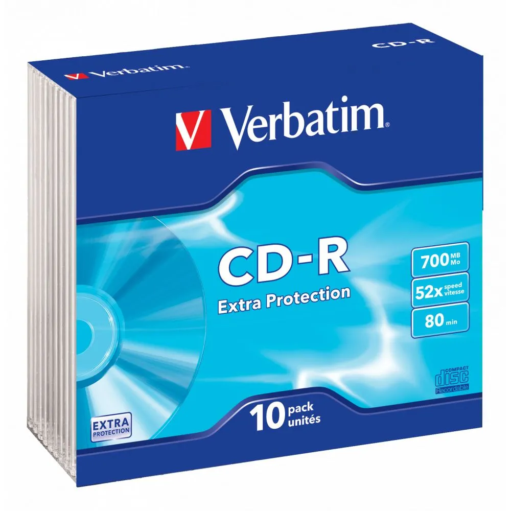 Cd-r extra protection surface 52x 700mb slim case set 10 buc 43415-pack