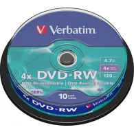 DVD-RW Verbatim, 4X, 4.7GB, 10buc, Spindle