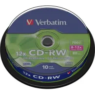 CD-RW Verbatim 12X, 700MB, 10buc, Spindle