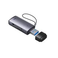 Card reader extern baseus lite interfata usb 3.0 citeste/scrie: sd microsd viteza pana la 480mbps  suporta carduri maxim 512 