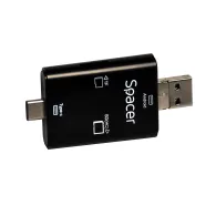 Card reader extern spacer 3 in 1 interfata usb 2.0 usb type c micro-usb citeste/scrie: sd micro sd adaptor usb type c la usb 