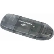 Card reader extern gembird interfata usb 2.0 citeste/scrie: sd mmc rs-mmc plastic negru-transparent fd2-sd-1 (include tv 0.03