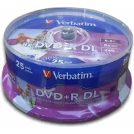 DVD+R Verbatim 8X, 8.5GB, 25buc, Spindle