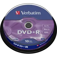 DVD+R Verbatim 16X, 4.7GB, 10buc, Spindle