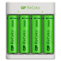 Incarcator gp batteries recyko compatibil nimh (aa/aaa) include 4 x 2100 mah aa (r6) incarcare usb 2 led-uri indicare incarca