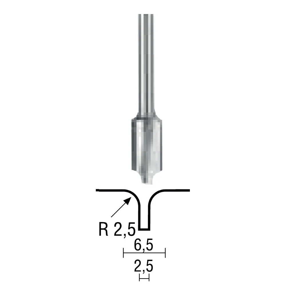 Freza combinata pentru canale 2.5/6.5mm proxxon 29