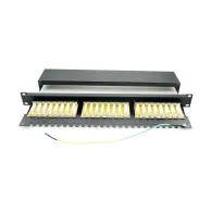 Patch panel Emtex, 24 porturi ,1U, FTP Cat.5e, Krone+110 , suport de cabluri integrat