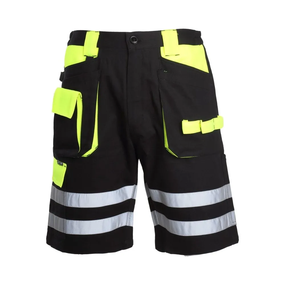 Pantalon scurt cu reflectorizant negru-verde - m