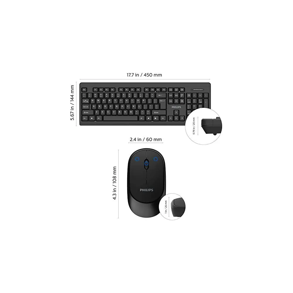 Philips spt6324b wireless keyboard-mouse  technical specifications • product type: wireless Philips - 1