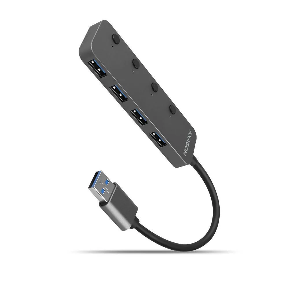 Hub USB Axagon HUE-MSA, 4x USB 3.2 Gen1, Grey