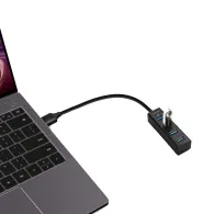 Hub USB Axagon HUE-M1A, 4x USB 3.2 Gen1, Black