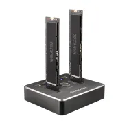 Rack adsa-m2c usb3.1 - 2x m.2 docking station negr