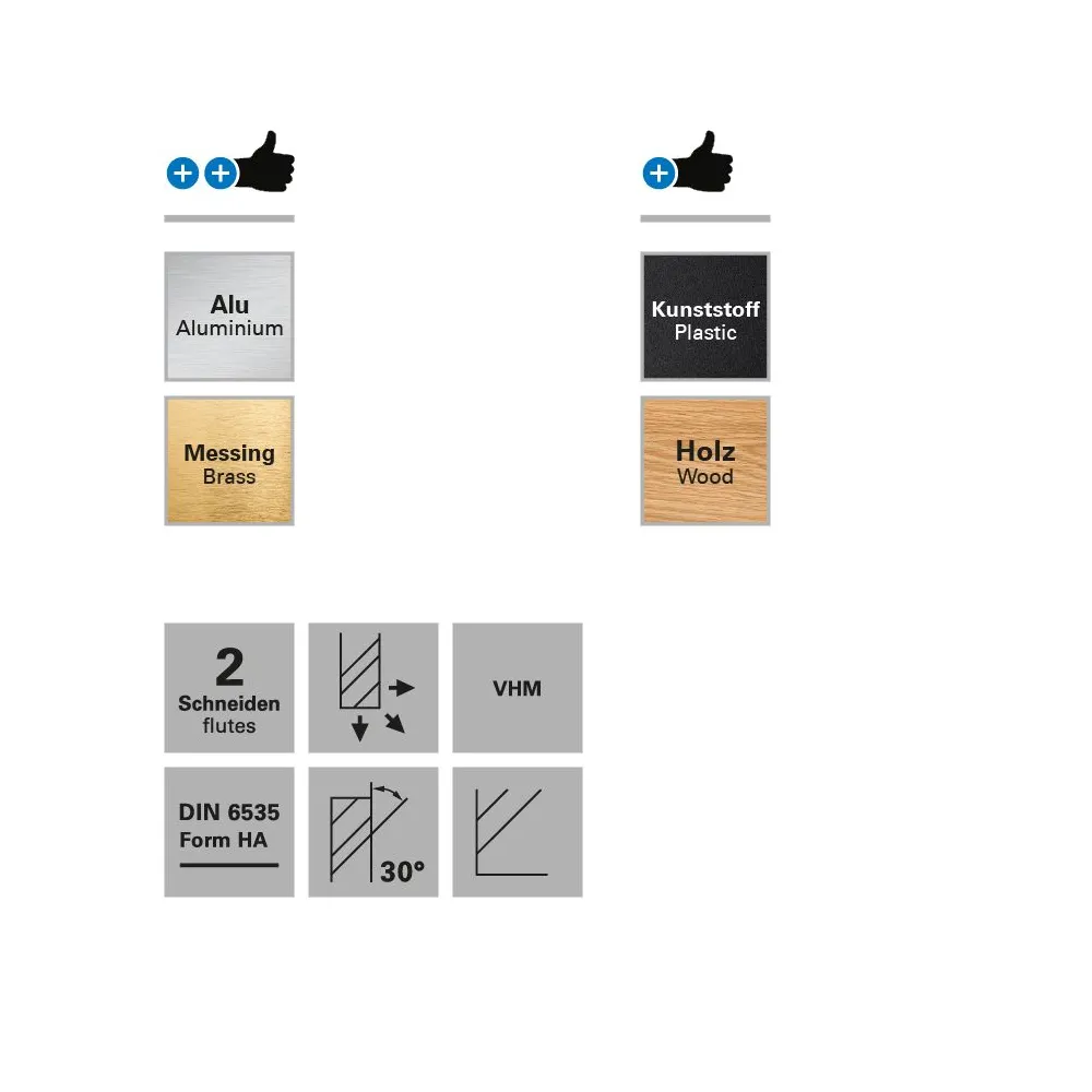 Freza cu 2 caneluri datron 00688766.0x22x6.0mm