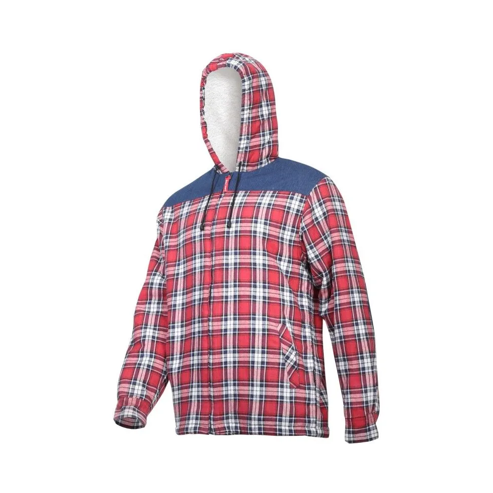 Jacheta flanel cu carouri captusita / rosu - s