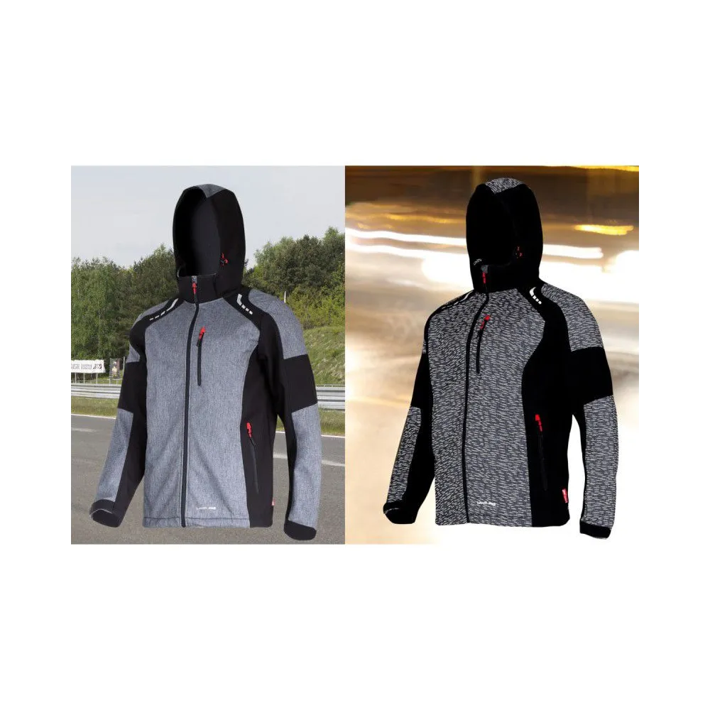 Jacheta imprimeu reflectorizant elastica cu gluga