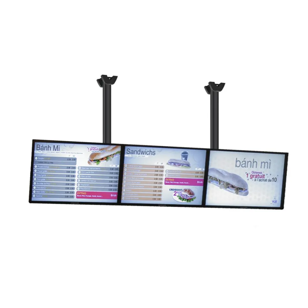 Meniu board cu 3 display-uri lg si suport de tavan vogel`s