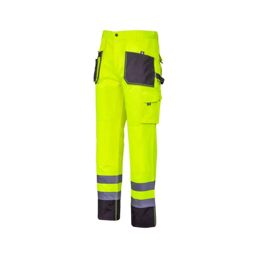Pantalon reflectorizant intarit / verde - xl