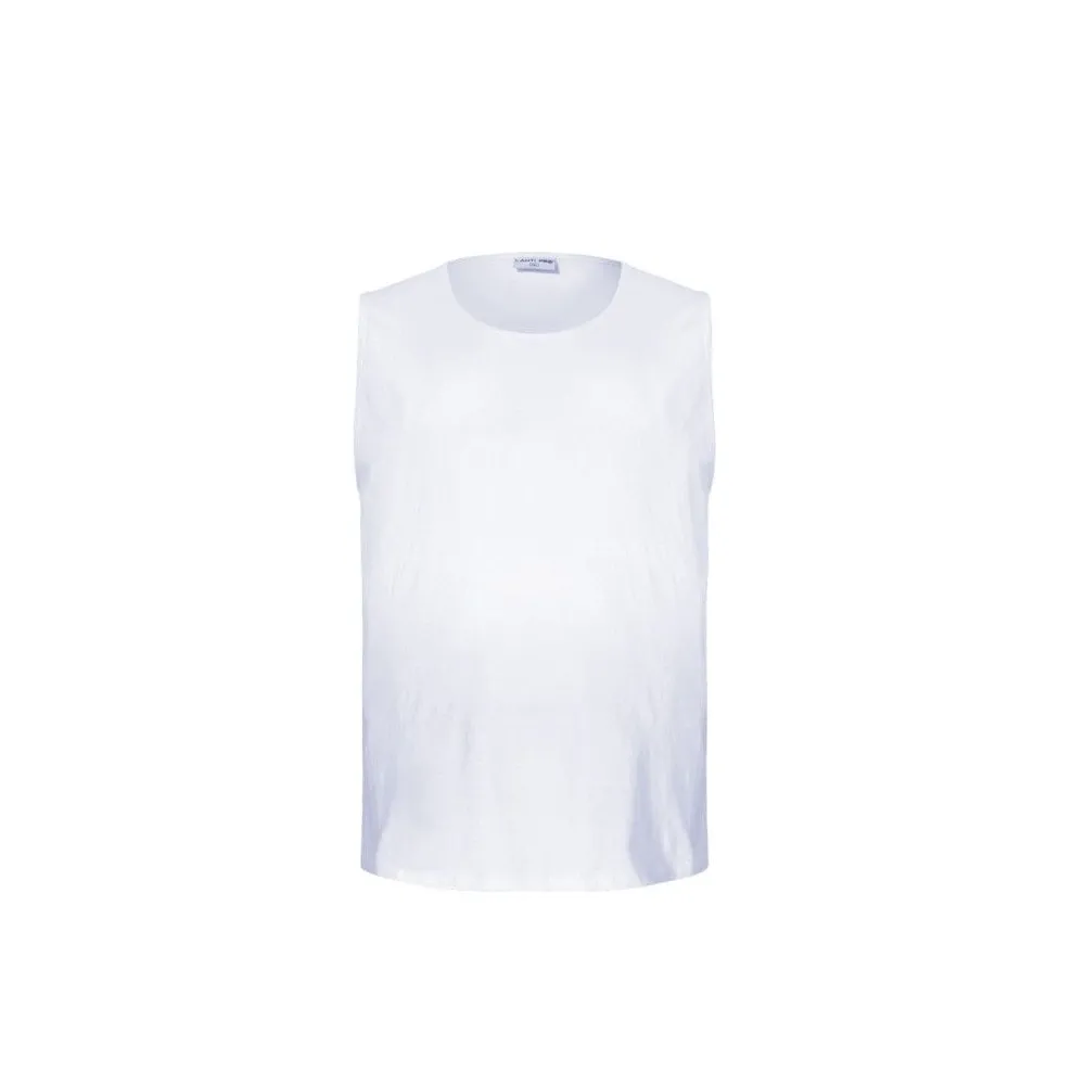 Tricou bumbac fara maneci / alb - l