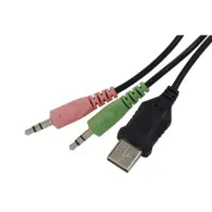 Casti cu microfon Spacer SPGH-PHANTOM, 3.5mm jack/USB-A, Black