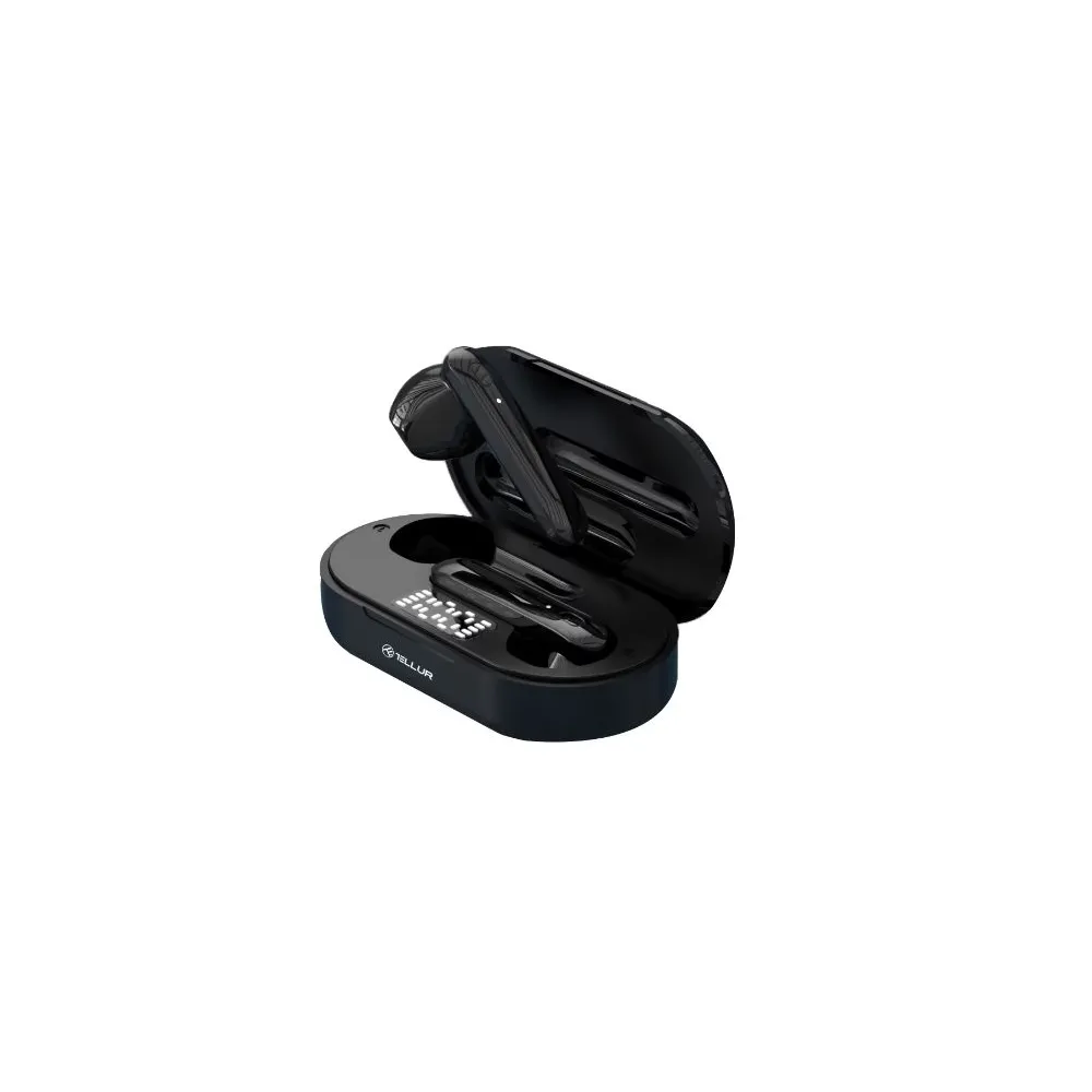 Casti In-Ear Bluetooth Tellur Flip, True Wireless, negru