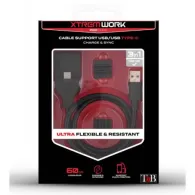 Cablu de date TnB, USB - USB-C, 0.6m, Black