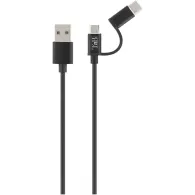 Cablu de date TnB, microusb / usb-c to usb, 1m, negru